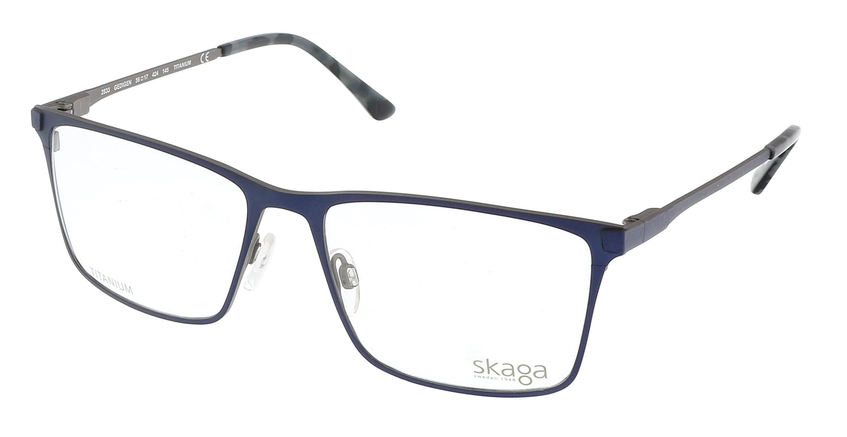 Skaga SK2833 Gedigen Eyeglasses RX Men Blue Rectangle 56mm & Authentic